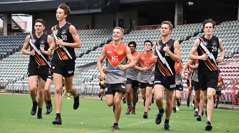 NT Thunder Under 18 Men Academy players at training 
