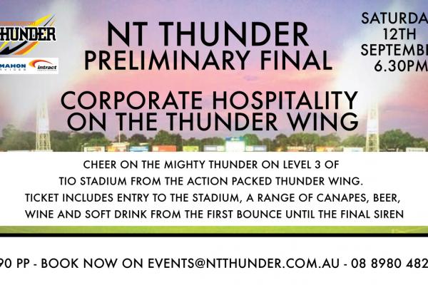 NT Thunder Preliminary Final Corproate Hospitality