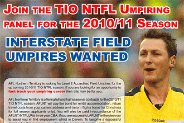 INTERSTATE FIELD UMPIRES WANTED!