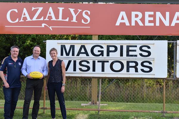 Peter Bailey, Matt Hewer and Colleen Gwynne at Cazalys Arena