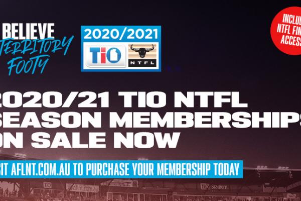 2020/21 NTFL memberships on sale